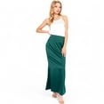 thumbnail image 2 of Women's Satin Maxi Skirt With High Waist And Flowing A-Line Design- Green,Medium, 2 of 7