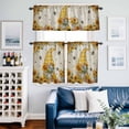 thumbnail image 2 of Sunflower Gnomes Kitchen Curtains Sets for Windows 24 Inch Length, Farmhouse Leaf Floral Spring Summer Rod Pocket Window Treatments Tier Curtains and Valances Set for Bedroom/Bathroom, 2 of 8