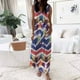 thumbnail image 2 of Vestido largo con bolsillo con cordones y estampado de rayas con cuello en V sin mangas casual para mujer Fridja  hjkh5668, 2 of 8