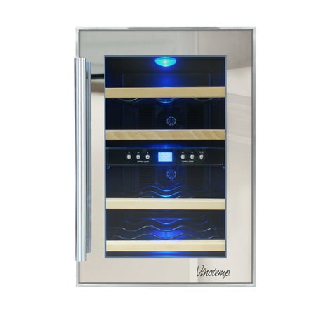 12-Bottle Dual-Zone Thermoelectric Mirrored Wine