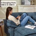thumbnail image 3 of Yalissey Cloud Couch Sectional with USB, Movable Ottoman, 3-Layer, Modern Chenille Fabric, 24in Depth, 3 of 5