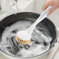 thumbnail image 2 of Dish Washing Brush, Kitchen Cleaner for Cleaning Pot, Sink and Stove, Dish Scrubber Long Handle for Dish Bottle Cup Skillet Wok Pot Pan Cast Iron (White), 2 of 6