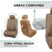 FH Group Universal Fit Faux Leather Car Seat Covers, Waterproof Front Set - Tan PU002102TAN