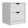 thumbnail image 6 of LiviNest Compact Nightstand for Small Spaces: 16-Inch Narrow 2-Drawer Storage - Modern White Bedside Table for Apartments & Dorms, 6 of 6
