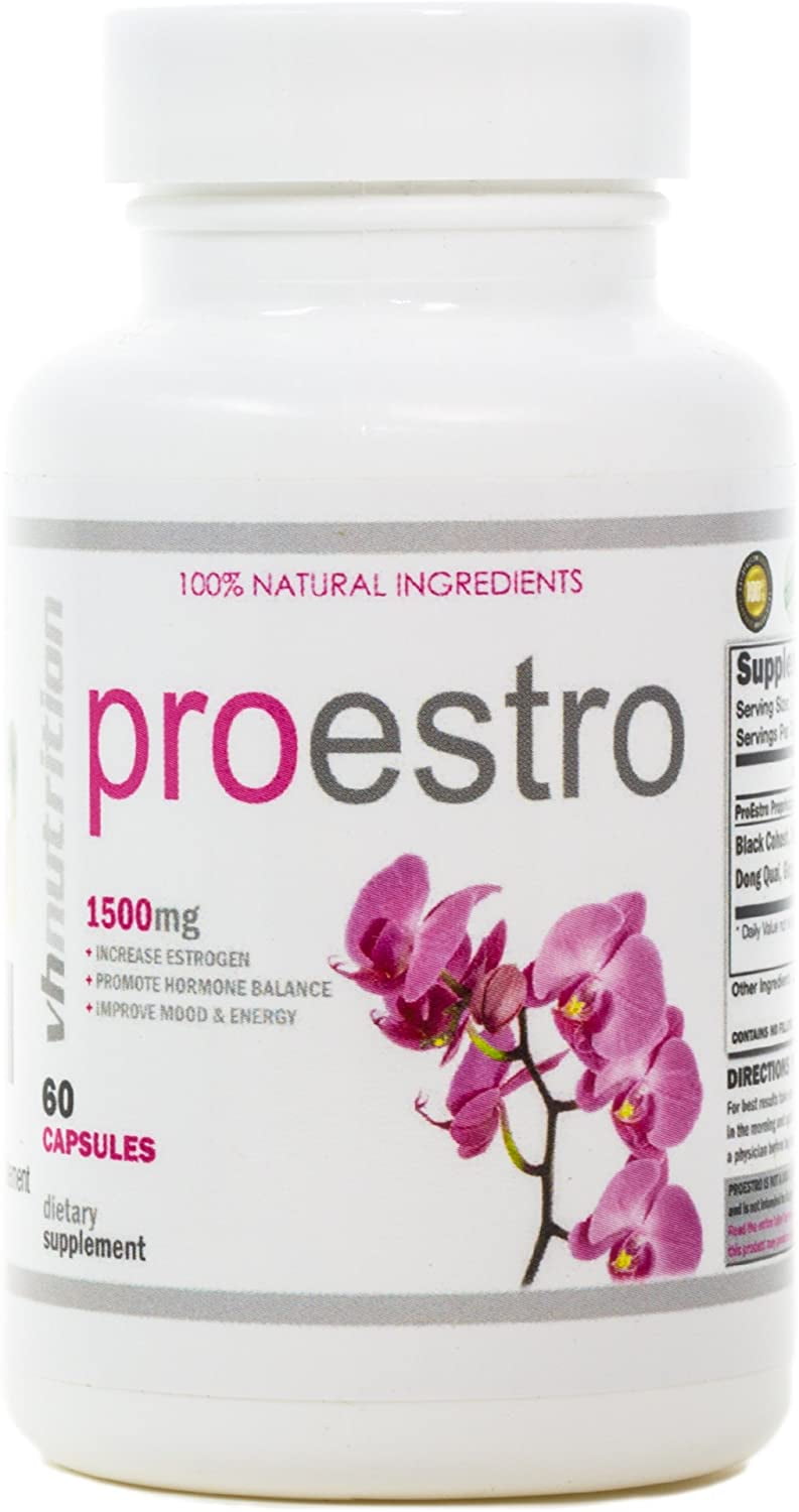 ProEstro 1500mg Estrogen Pills for Women - Female Hormone Balance Supplement, Fertility to Menopause Mood and Energy Support - 60 Capsules