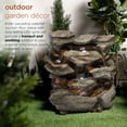 thumbnail image 5 of Alpine Corporation 6-Tier Rock Water Fountain, Brown, 32"L x 24"W x 31"H, Outdoor Fountains, 5 of 12