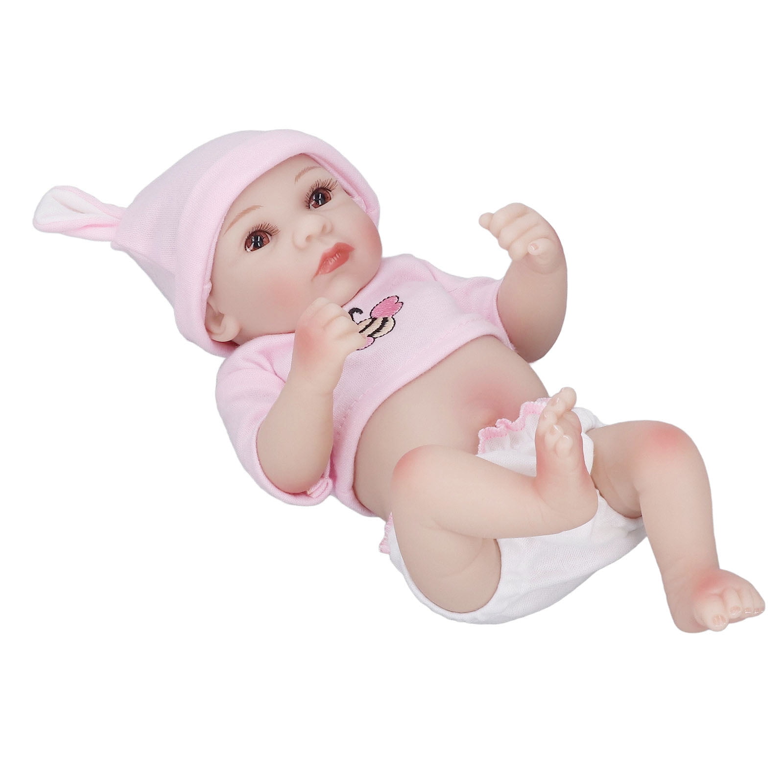 Pwshymi poupée simulée Poupée bébé fille simulée Silicone souple grande  sensation de main jouets poupee Fille aux yeux fermés