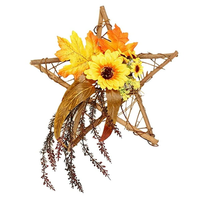 de girasol artificial Vid de girasol Flores artificiales con hojas Decoración de - Amarillo, Estrellas / Pentagrama 40x30cm