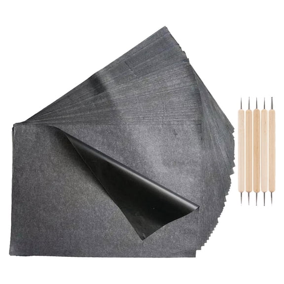 FRCOLOR 55pcs Black Graphite Transfer Paper and Tracing Pens A4 Drawing Transfer Paper Printing Paper Tracing Copy Paper for Wood Paper