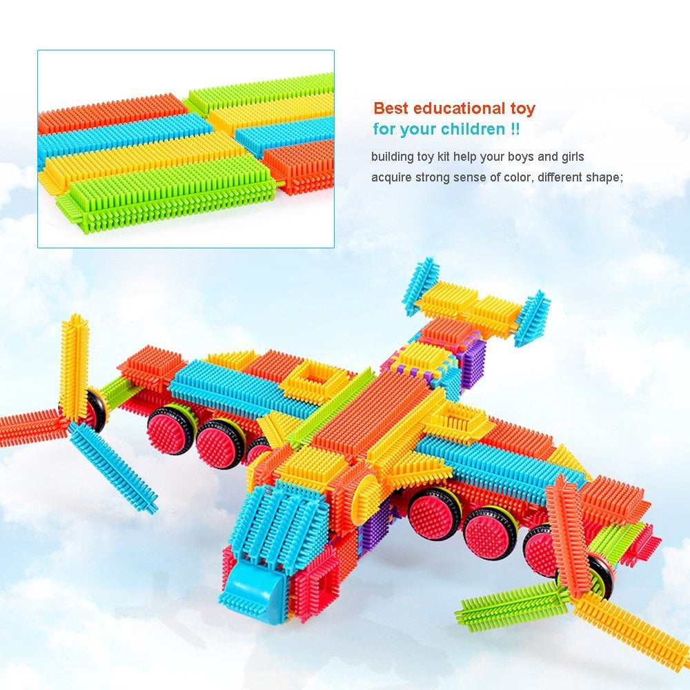 100 Pcs Bristle Shape Building Blocks Toy Set for toddlers Kids