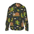 thumbnail image 3 of Kll Funny Sloths In The Forest Print Men'S Women’s Upf 50+ Sun Protection Outdoor Hoodie Jacket Long Sleeve Fishing Hiking Performance Shirt- Medium, 3 of 8