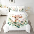 thumbnail image 2 of Manfei Cute Highland Cow Twin Bedding Sets 7pcs for Girls, Pink Butterfly Floral Bedding Comforter Set, Green Eucalyptus Leaves Sheet Sets, Breathable Home Decor, 2 of 8