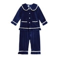 thumbnail image 1 of Conjunto de pijamas navideños de terciopelo para bebés y niñas, Tops y pantalones con botones de manga larga, ropa de dormir para niños, conjunto de ropa de descanso, 1 of 4
