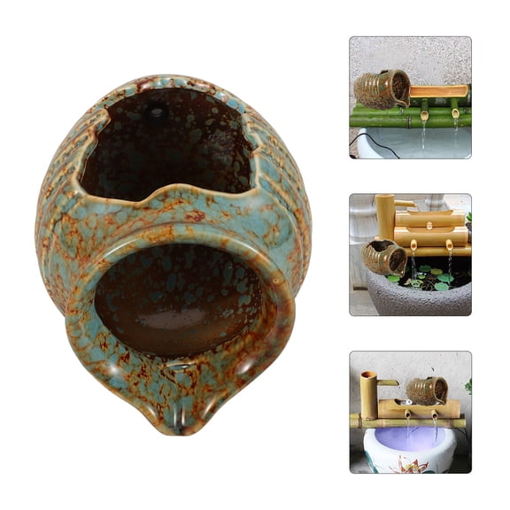 WHAMVOX  Home Decor Fountain Water Clay Pot Ecological Tank