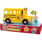 CoComelon Official Musical Yellow School Bus, Plays Clips from Wheels on The Bus, Featuring Removable JJ Figure Character Toys for Babies, Toddlers, and Kids