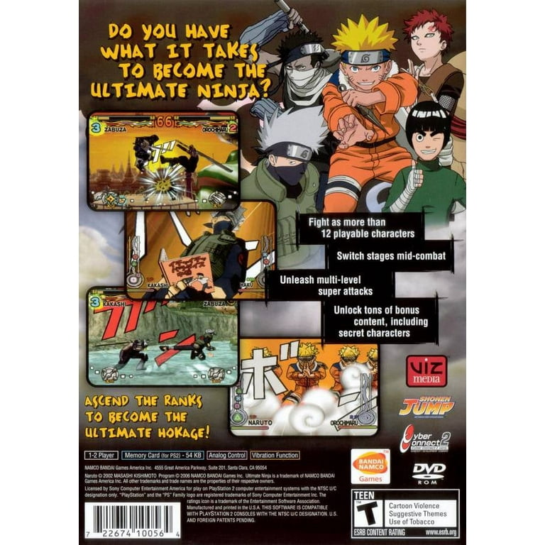 Naruto Ultimate Ninja (PlayStation 2, 2002) PS2 Black Label