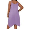 thumbnail image 4 of UPPADA Plus Size Summer Dress for Women Soft Spaghetti Strap Sleeveless Sundress Summer Midi Dress Hawaiian Bohemian Beach Cover up Dress Solid Casual Dress Purple,XXL, 4 of 7