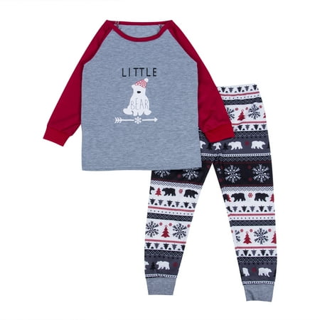 

Puloru Xmas Family Matching Pajamas Set Mens Women Baby Snowflake Sleepwear Nightwear