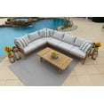 thumbnail image 4 of Rimini 3-Piece Teak Wood Outdoor Patio Conversation Sectional Set W/2-Piece Sectional and Coffee Table, 4 of 8