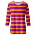 thumbnail image 4 of PMUYBHF T-Shirt à Manches 3/4 Imprimé Joyeuses Fêtes pour Femmes, Col Rond, Blouse 4615 TTG, 4 of 5