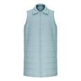 thumbnail image 5 of Women Long Vest Solid Sleeveless Hoodless Winter Puffer Vest Light Blue M, 5 of 7