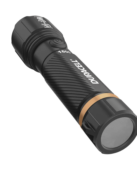 Duracell Durabeam Ultra Hybrid LED Flashlights Set of 4 – 1500 Lumens, Rechargeable USB-C & AAA Battery Options, Weather-Resistant Aluminum – Black