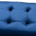 thumbnail image 5 of Skyline Decor Royal Blue Velvet Fabric Upholstered Espresso Finished Wood Bench, 5 of 9