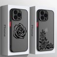 thumbnail image 2 of Fashion Rose Butterfly Logo Phone Case For Apple iPhone 14 13 12 11 XS Mini Pro Max 8 7 XR X Matte Frosted Translucent LXY, 2 of 7
