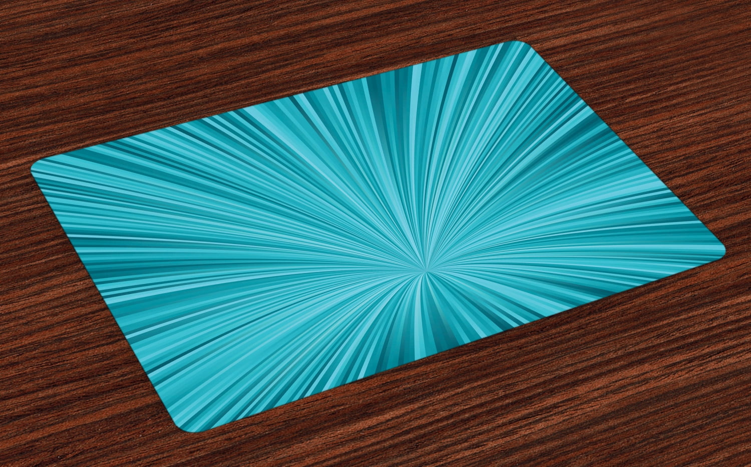 Teal Placemats Set of 4 Abstract Vortex Design with Fireworks