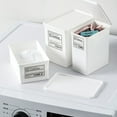 thumbnail image 3 of Clearance Sale!Plastic Laundry Powder Container,Laundry Shelf Storage Organizer with Hinged Lid Holds Detergent Powder,Clothes,Pins,Clips-6.7"x 4.4"x5.8", 3 of 9