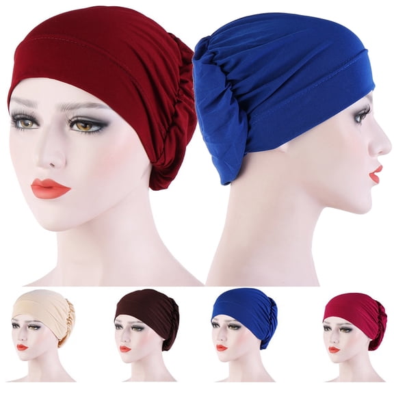 Travelwant 4Pcs/Set Cotton Slouchy Beanie Hip-Hop Soft Lightweight Running Beanie Adult Dwarf Hats Chemo Cap for Men Women