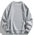 thumbnail image 6 of Mens Sweatshirts with Pocket No Hood Long Sleeve Shirts Casual Solid Color Pullover Crewneck Basic Slim Pleated Loungewear Athletic Sweatshirt Tops, 6 of 6