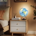 thumbnail image 4 of Gymax 12'' Illuminated World Globe w/Raised Relief LED Lights & Time Zone Non-Slip Base Navy, 4 of 10