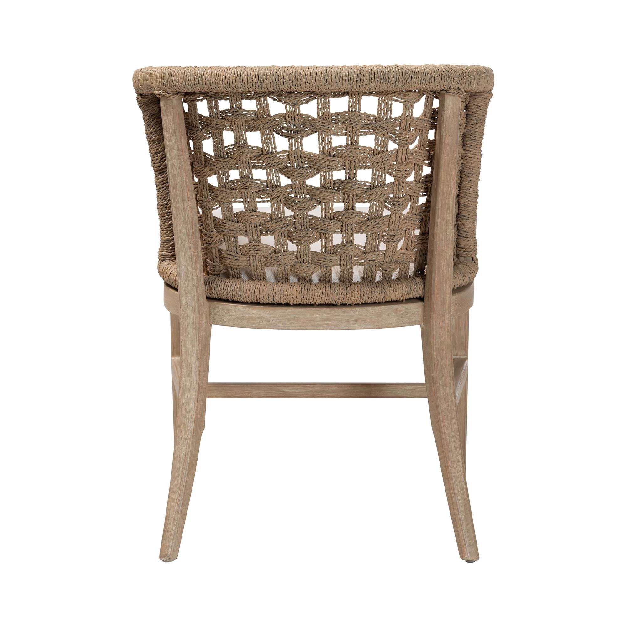 bali & pari Vellon Boho Dining Chair, 19.7" H Seat Height, White Wash