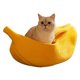 thumbnail image 2 of Nido cálido de invierno suave y cómodo con forma de plátano para cama para dormir para perros y gatos (amarillo S), 2 of 6
