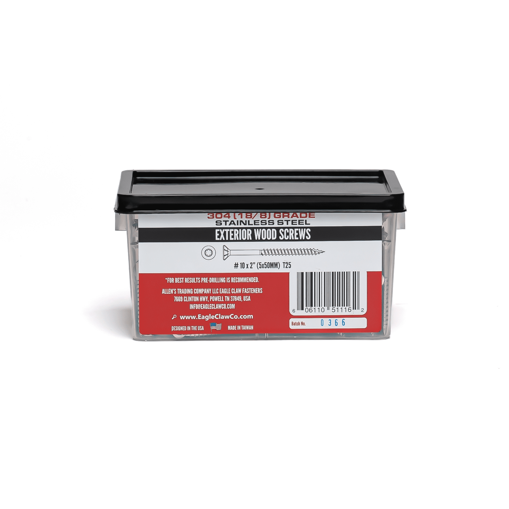 Stainless Steel Deck Screws # 10 X 2" Star Drive T25 Torx (QTY 350 - 3lb)