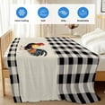 thumbnail image 4 of Black White Plaid Rooster Cooling Blanket,Lightweight Summer Throw Blanket with Double Sided Cold Effect,Vintage Farmhouse Checkered Rustic Picnic Blankets Bed Sheet for Hot Sleepers 30"x40", 4 of 8