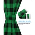 thumbnail image 4 of Dark Green Buffalo Check Blackout Curtains, French Door Curtains for Door Window, Rustic Modern Art Green Plaid Privacy Drapery for Patio/Sidelight Doors, 1 Panel with Tieback, 54 x 72 Inches, 4 of 6