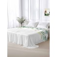 thumbnail image 6 of Eucalyptus Leaves Flat Sheets Only Twin XL Size, Soft Breathable Bed Top Sheets for Mattress, Green Botanical Summer Spring Luxury Bedding Flat Sheets for Home Hotel Bedroom Bed Protection, 6 of 9