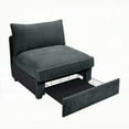 thumbnail image 4 of Modern Velvet-Grey Armless Sofa 220×80×75cm with Pull-Out Storage, 4 of 12