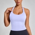 thumbnail image 2 of XIAONU Halter Neck Sports Tank Top for Women Slim Fit Padded Workout Gym Athletic Camisole, 2 of 4