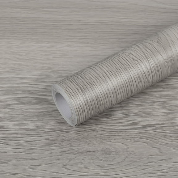 Abyssaly Gray Wood Peel and Stick Wallpaper 17.3"×236" Self-Adhesive Removable Wallpaper for Home Decor Contertop