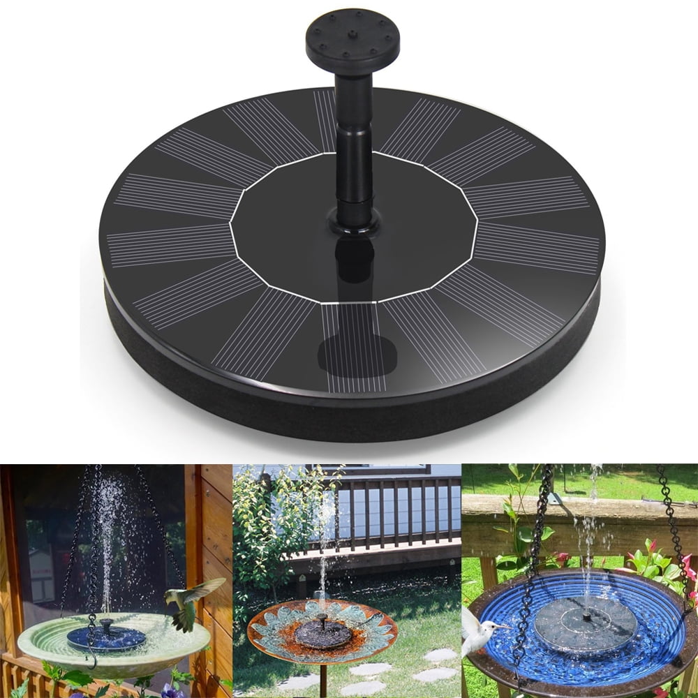 Bird Bath Solar Fountain Powered Water Pump Floating Outdoor Pond Garden Pool US 