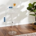 thumbnail image 4 of Acrylic Beverage Table 10" L x 10" W x 21.3" Acrylic Drink Table, H Acrylic Side Table, Small Round Side Table for Living Room, Clear, 4 of 7
