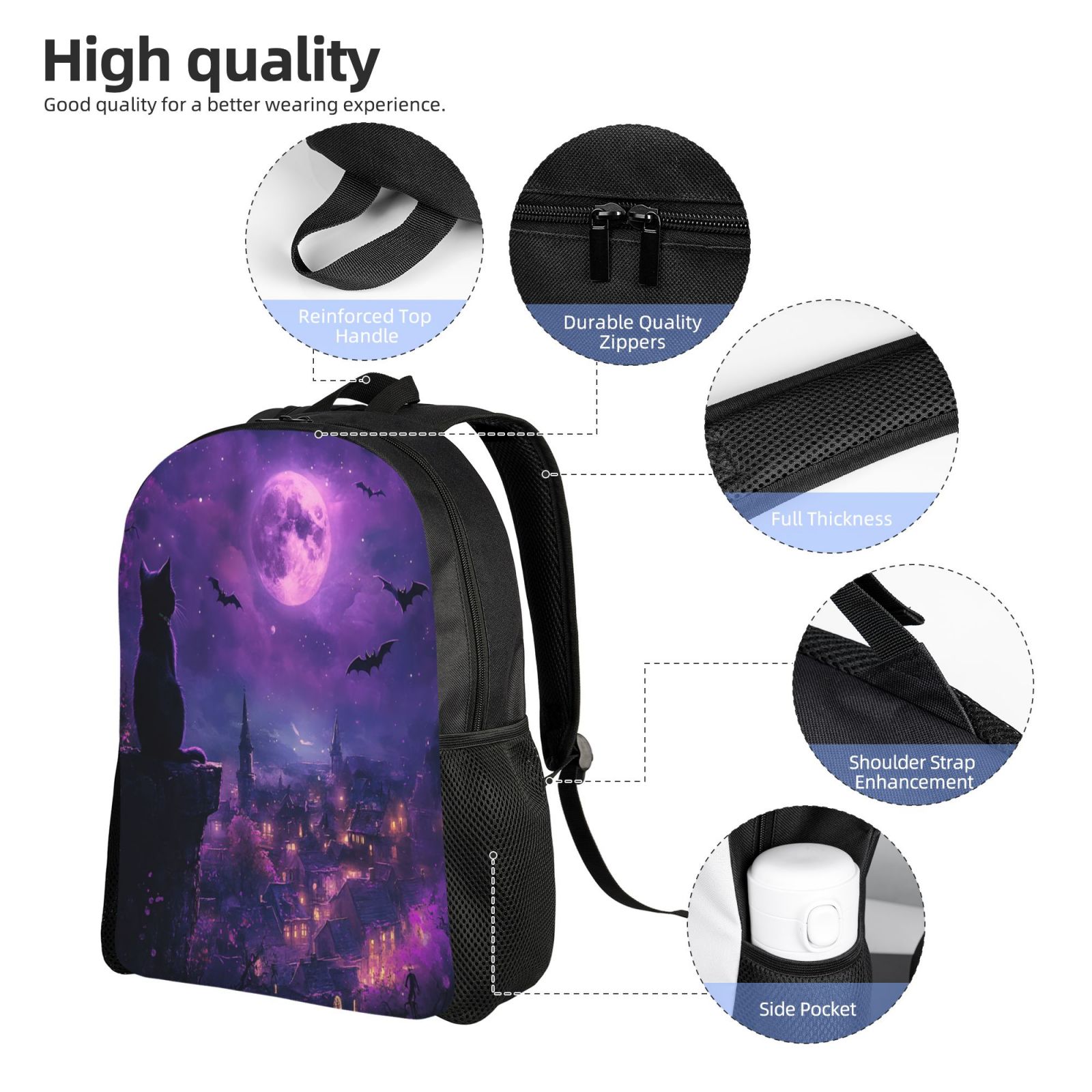 Cat Backpack Double Shoulder Backpack Durable, Spacious, Ergonomic Design for Travel, Work & Outdoor Use