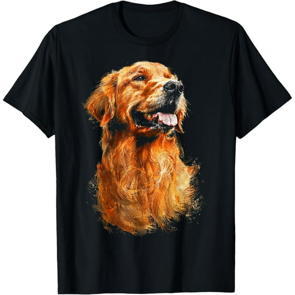 Sam Soft Golden Retriever Dog Graphic Pet Artwork Golden Retriever T-Shirt