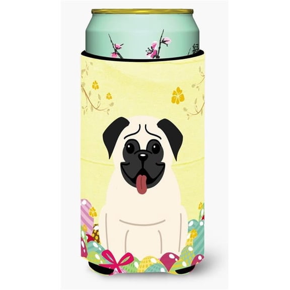 Carolines Treasures BB6004TBC Easter Eggs Pug Cream Tall Boy Beverage Insulator Hugger