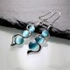 thumbnail image 3 of Sapphire Blue Plastic Drop Earrings - Perfect Anniversary Gift for Her - Silver Hoop Earrings, 3 of 4