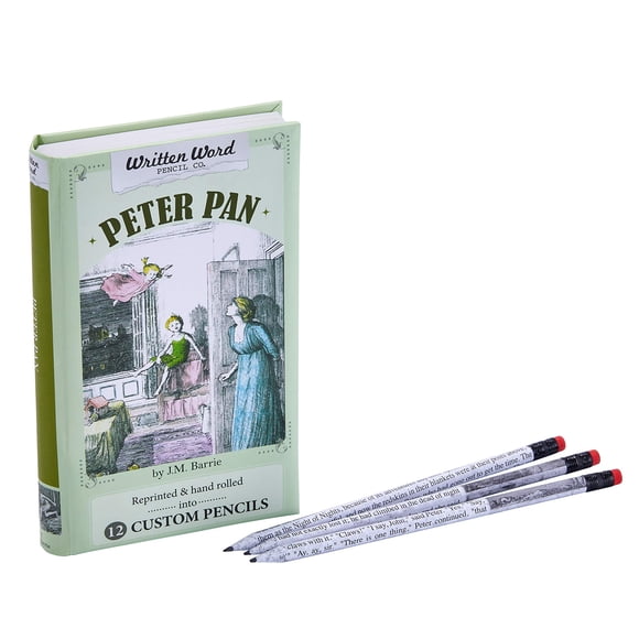 It's Academic Written Word Pencil Co. Classic Story Pencils with Decorative Box, 12 Pack, Peter Pan