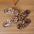 thumbnail image 2 of BERANMEY Women's Leopard Print Slippers Plush Warm Fuzzy House Slippers for Women & Men Cozy Indoor Non-Slip Home Shoes with Fleece Lining, 2 of 9